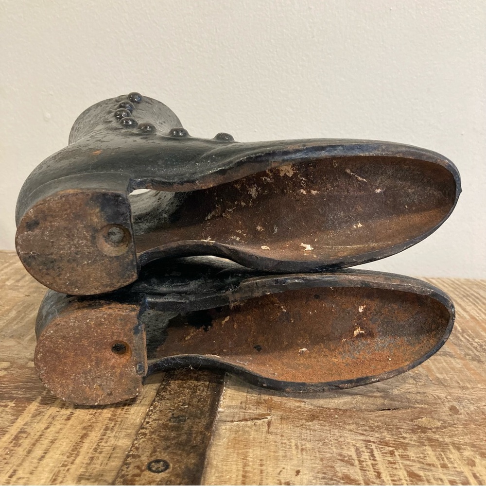Antique Cast Iron Mannequin Boots Victorian Child Size Shoes - Picture 12 of 12